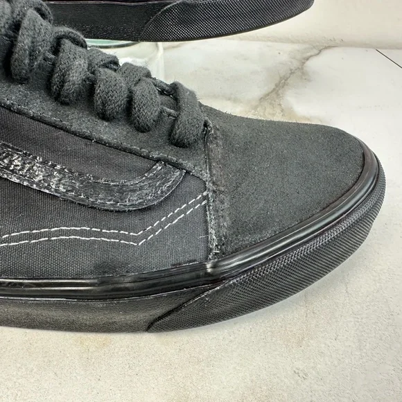 Vans Men's Old Skool Low All Black Canvas Sneakers Skate Tennis Shoes, 11 - Picture 11 of 16